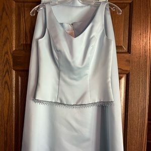 Light Blue 2-piece Formal Satin Gown -size 6